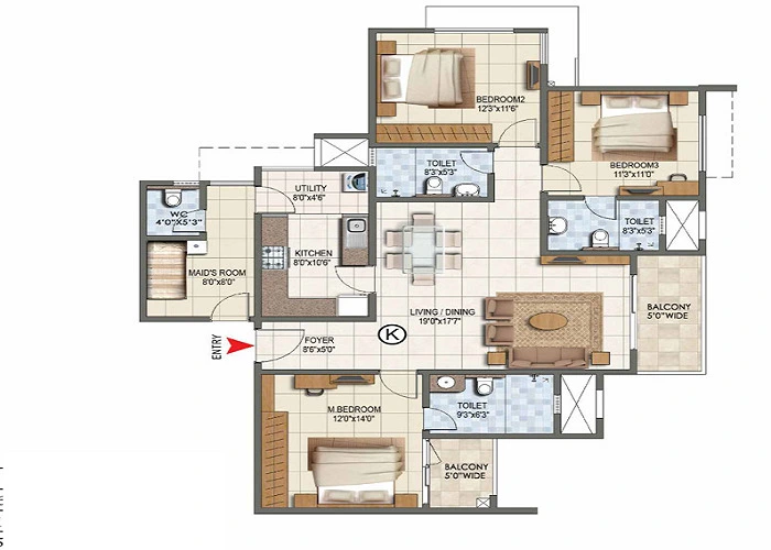 Featured Image Of Urbanrise Infinity 4 BHK Floor Plan